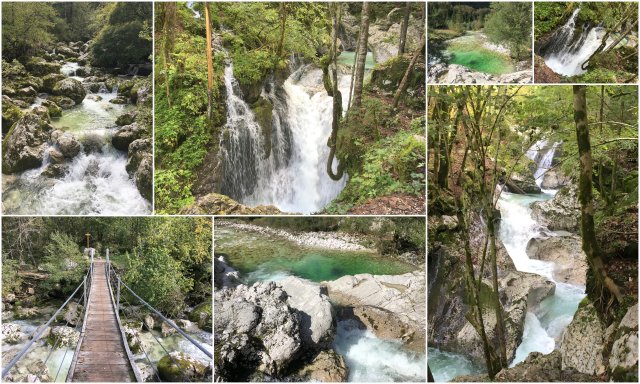 Šunikov vodni gaj dolina Soče Lepena Slovneija Slovenia Soča valley waterfalls hiking
