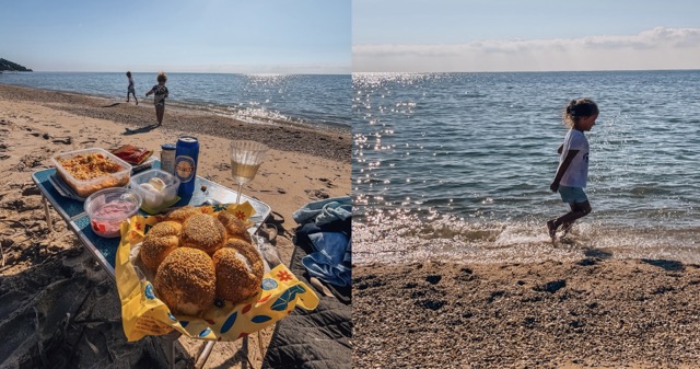 Nea-Skioni-piknik-na-plaži-Grčija-Halkidiki-Kasandra-potopis-potovanje-z-otroki